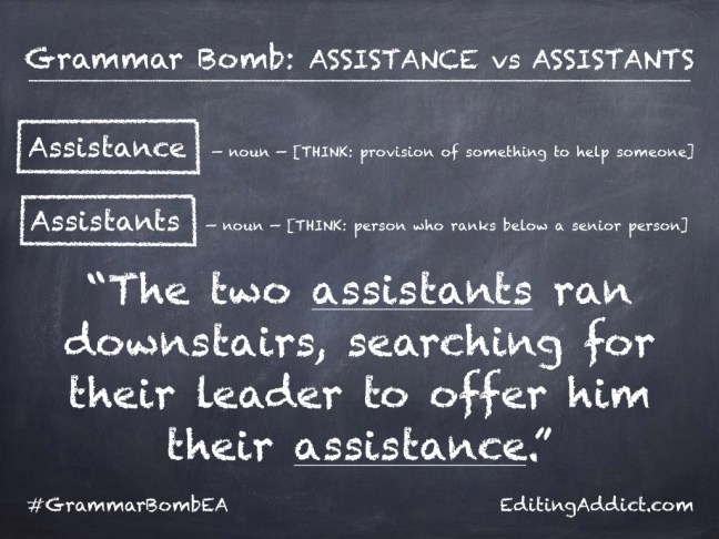 Grammar Bomb1724.002_Assistance vs Assistants