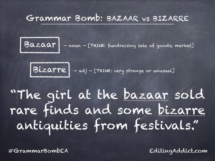 Grammar Bomb38.001_Bazaar vs Bizarre