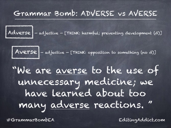 Grammar Bomb6.001_Adverse vs Averse