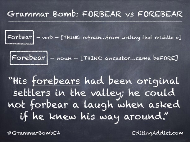Grammar Bomb_2.002_Forbear vs Forebear